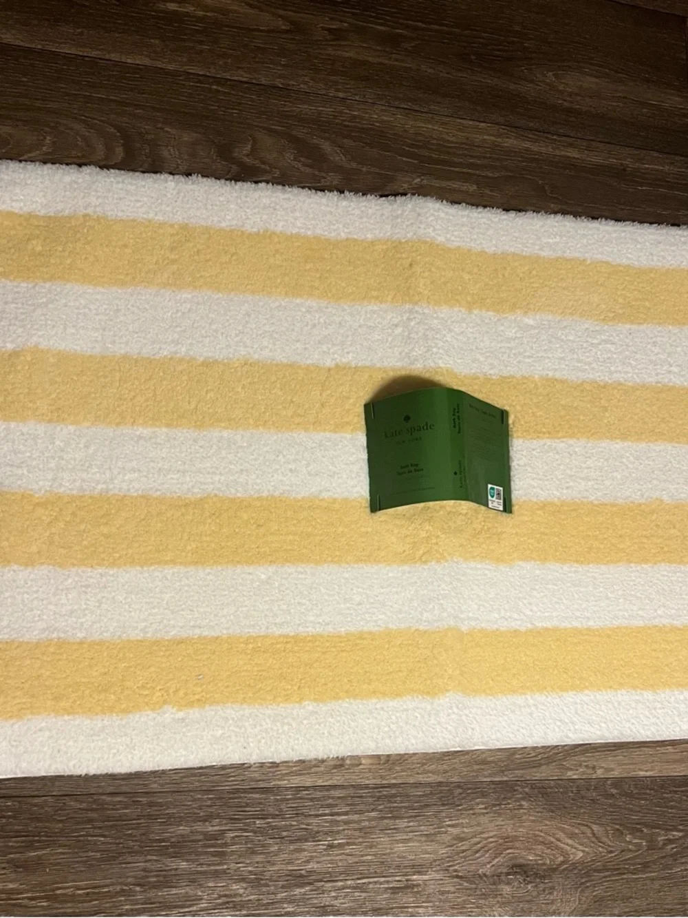 Kate Spade New York Yellow and White Stripes Bathroom Rug 20x32in.